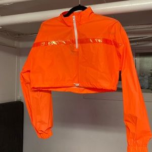 Neon orange crop jacket